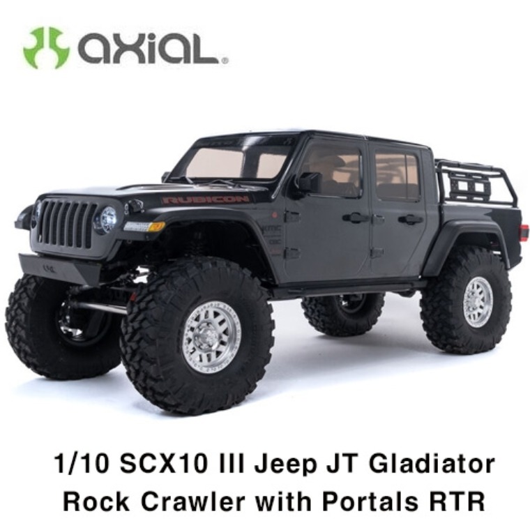 (지프 JT 글래디에이터 -조립완료버전) SCX10III Jeep JT Gladiator w/Portals,Grey:1/10 RTR
