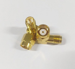 RP-SMA male to SMA female RF 90 Degree Connector (hole to pin)