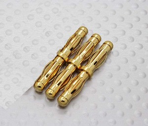 4.0mm to 4.0mm Gold Male to Male Adaptor (3 pc)