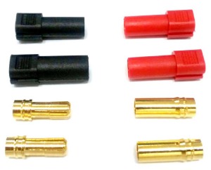 [AMASS] XT150 Connectors w/ 6mm Gold Connectors - Red &amp; Black (1 pair 4PCS/bag)