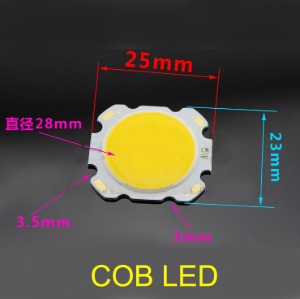 COB LED 테일라이트 원형 28mm (따뜻한 백색 12V 3W)