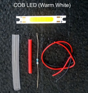 COB LED 테일라이트 48X7X1.8mm (따뜻한 백색 12V 3W)