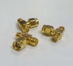 SMA RF Dual Male to 1 Female Coaxial Connector T Type (Hole to Pin)